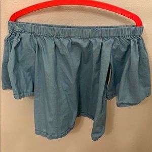 Chambray Off The Shoulder Top